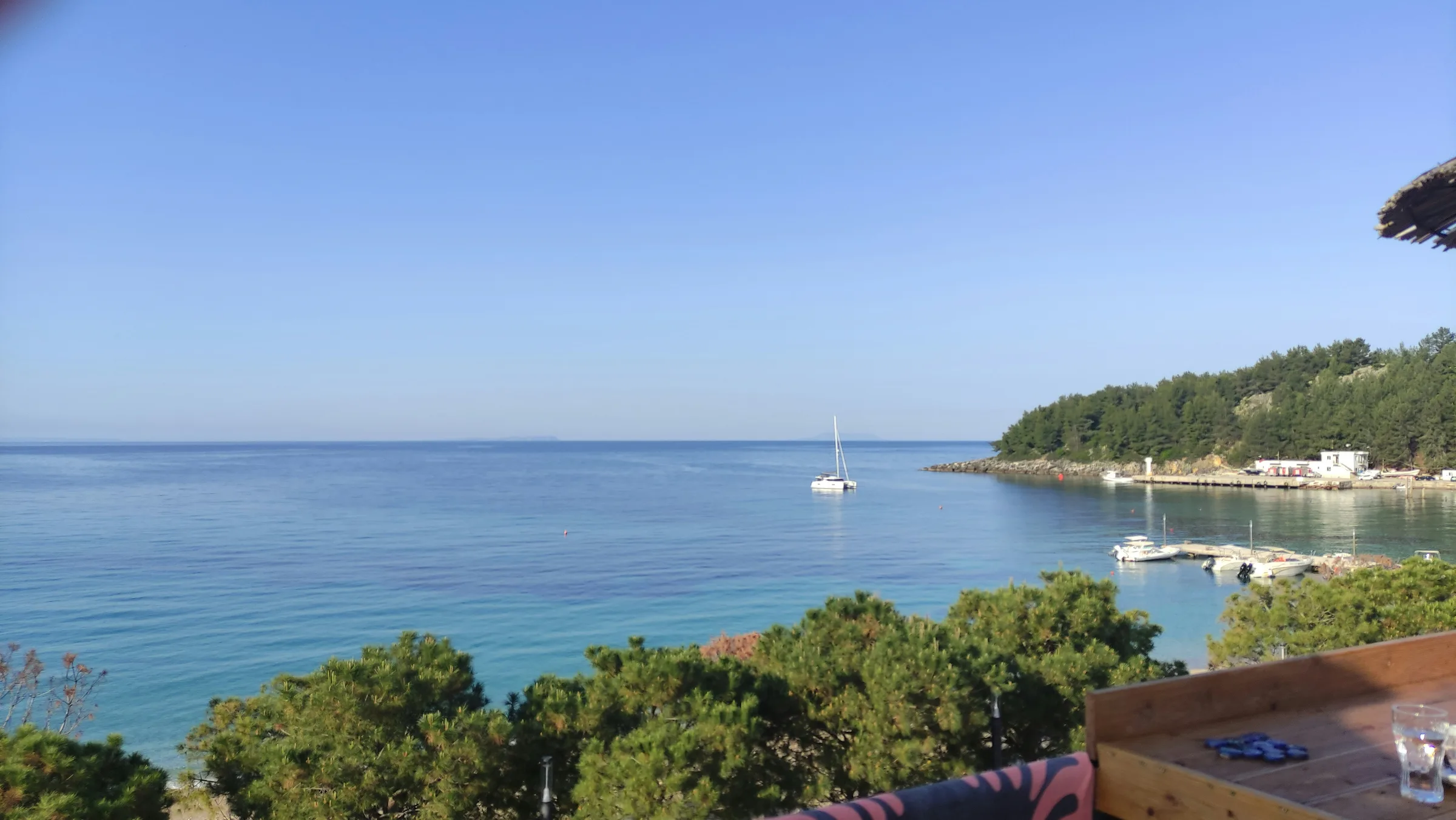 Sailboat in the sea off Spile Beach
