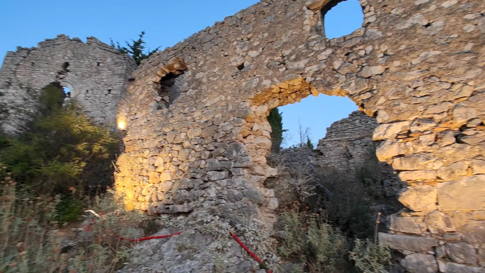 Curtain walls of Himara Castle overlooking the Ionian coast