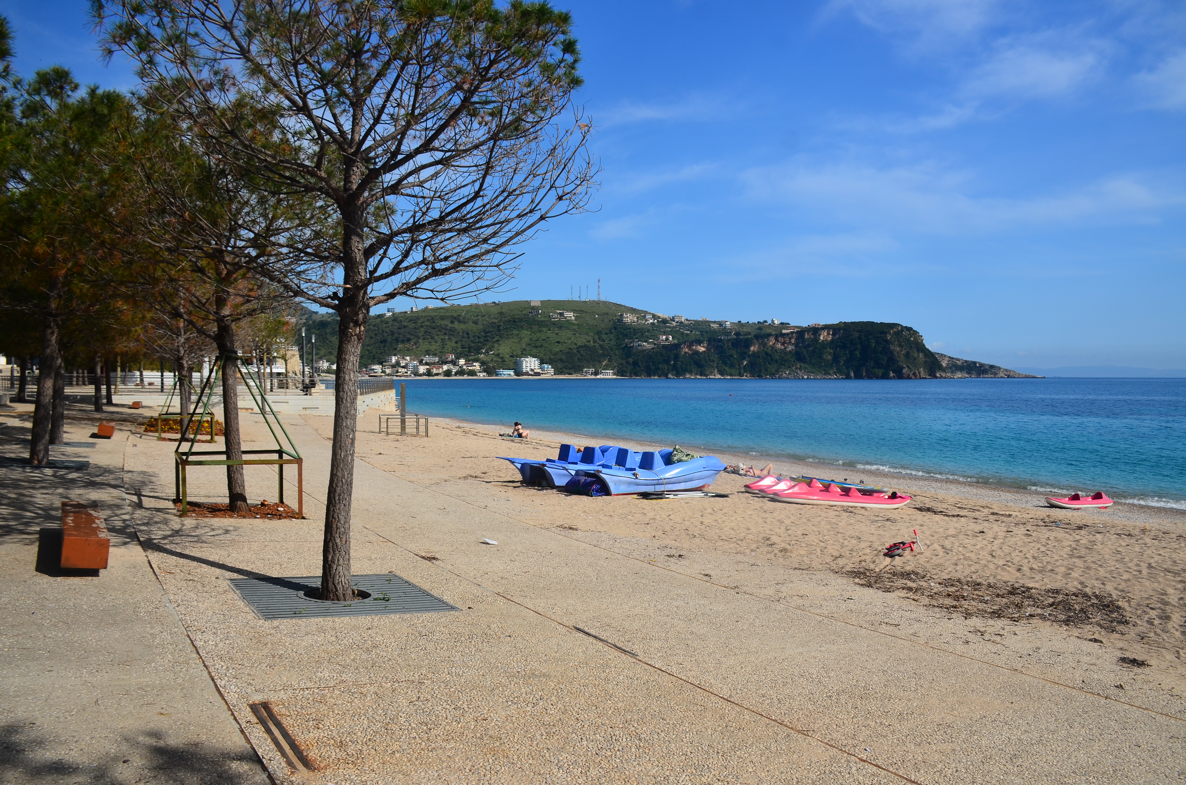 Himara beachfront promenade view