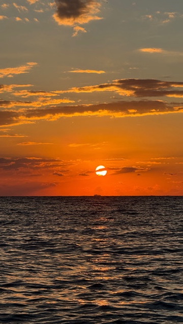 Sunset view over the Ionian Sea from Spile Beach on the Albanian Riviera