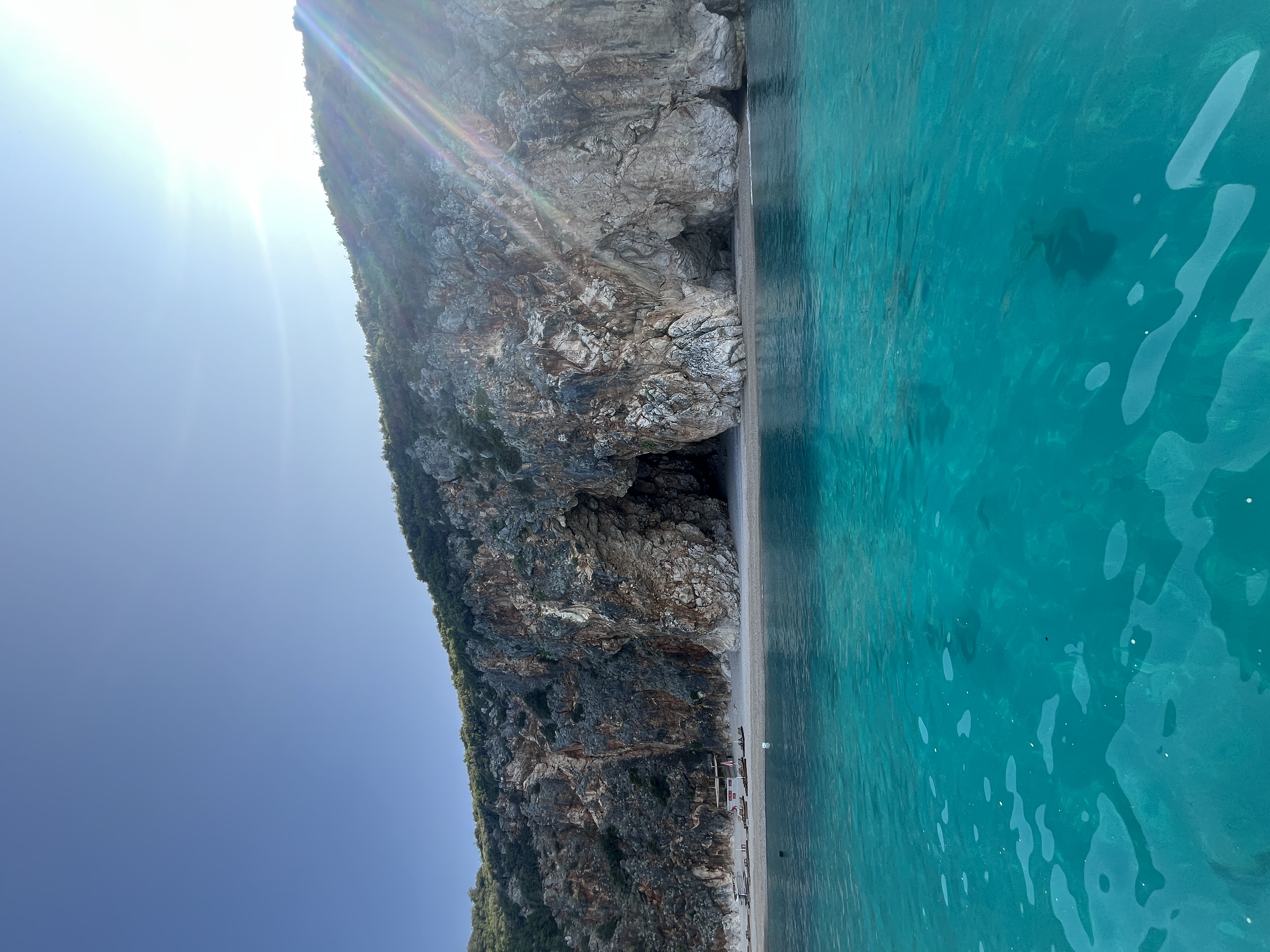 Hidden rocky cove along the coastline near Himara for repeat visitors to discover