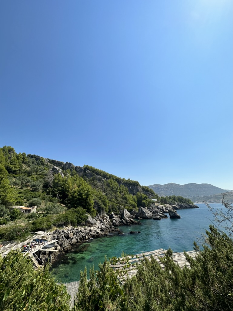 Sunset view over Potami Beach area ideal for remote workers in Himara