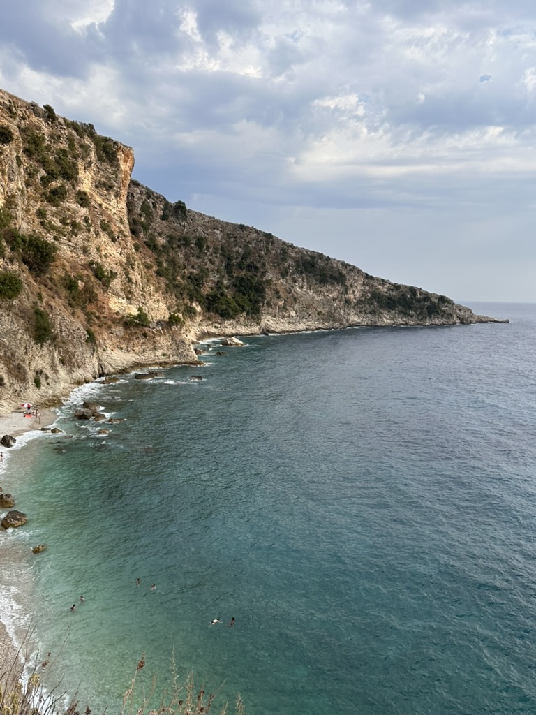 Steep cliff descent path to Filikuri Beach