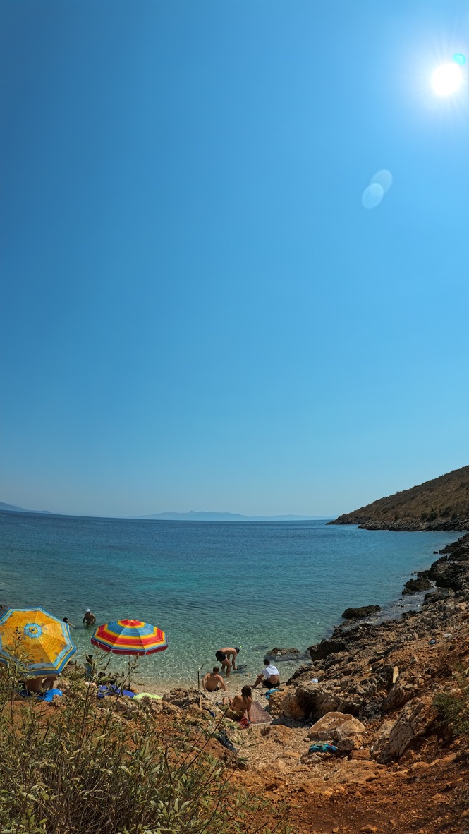 Summer day with beach umbrellas at Jale Beach
