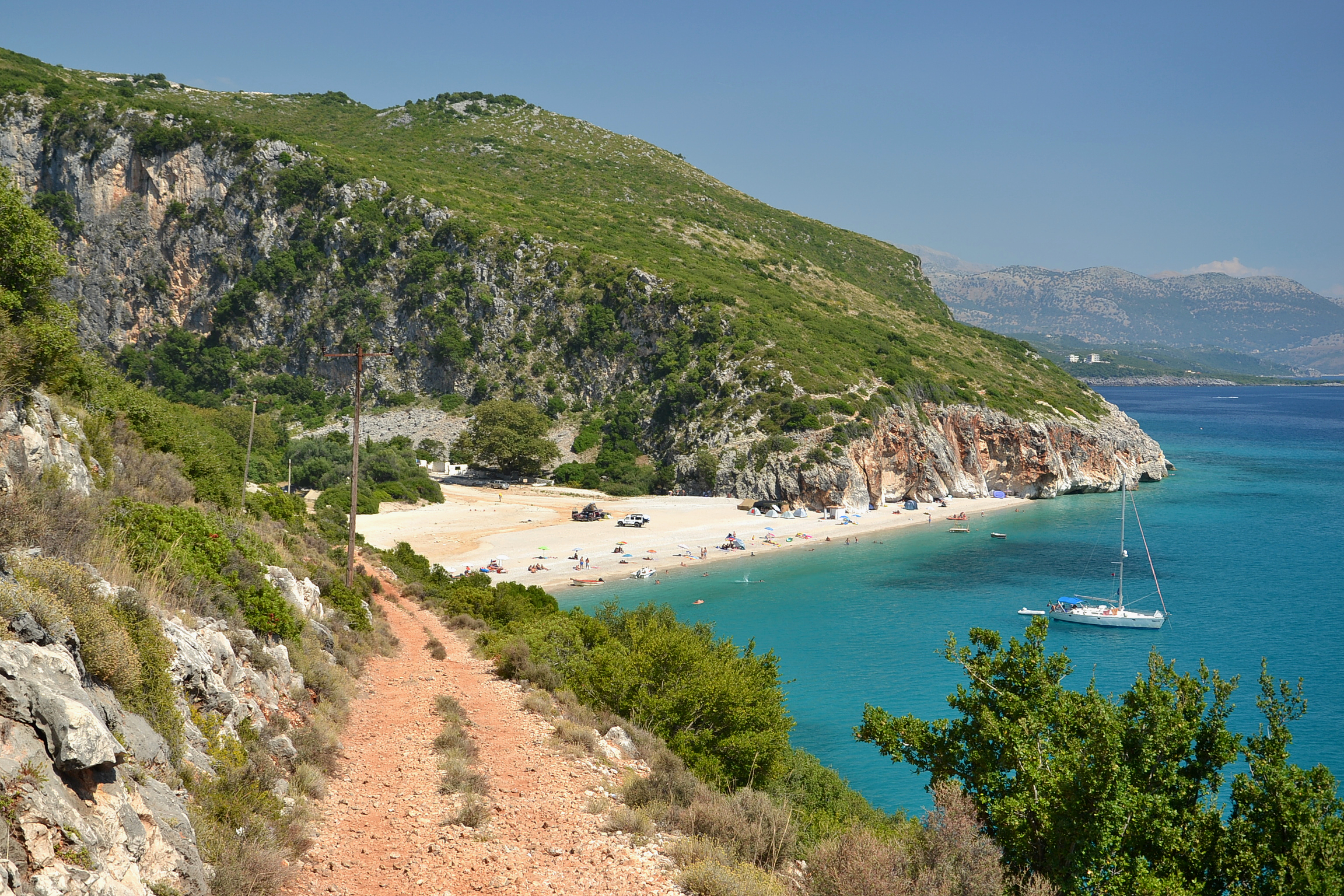 Sea kayaking along the dramatic coastline between Himara and Gjipe Beach
