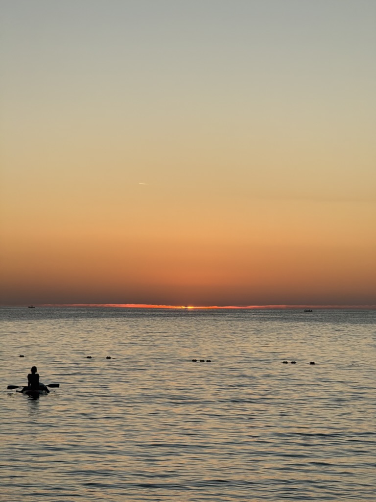 Sunset view over the coastline near Himara