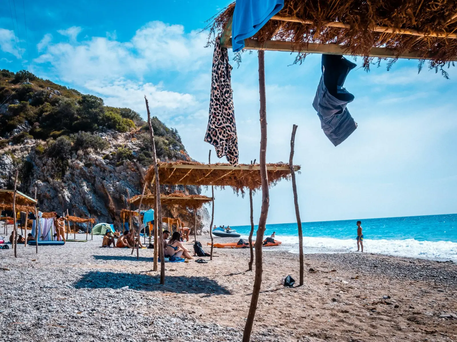 Gjipe coastline and clear water used for Himara-to-Gjipe kayak route context