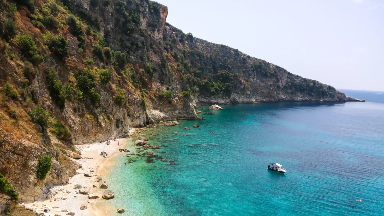 Coastal transfer route from Saranda port north to Himara