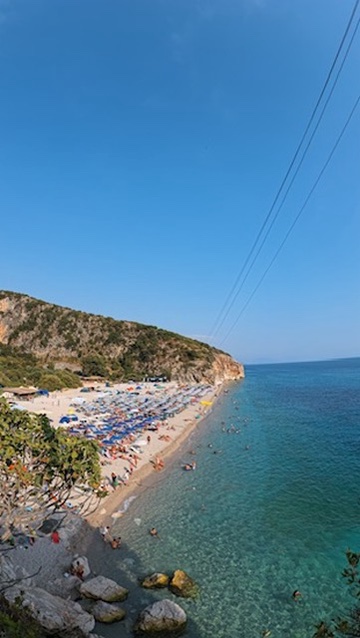 Sunset view over the Ionian Sea from near Spile Beach in Himara
