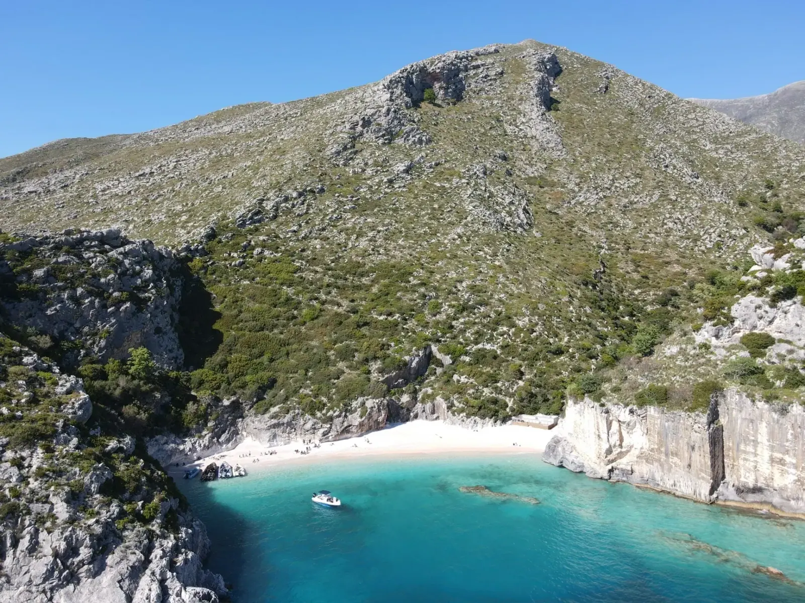 Karaburun Peninsula limestone cliffs and clear water near English Bay