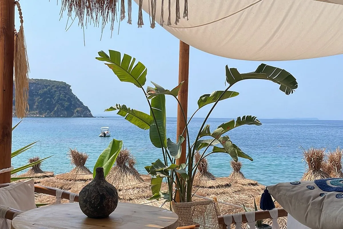 NAMOS Beach Bar nestled in the quiet Potami area