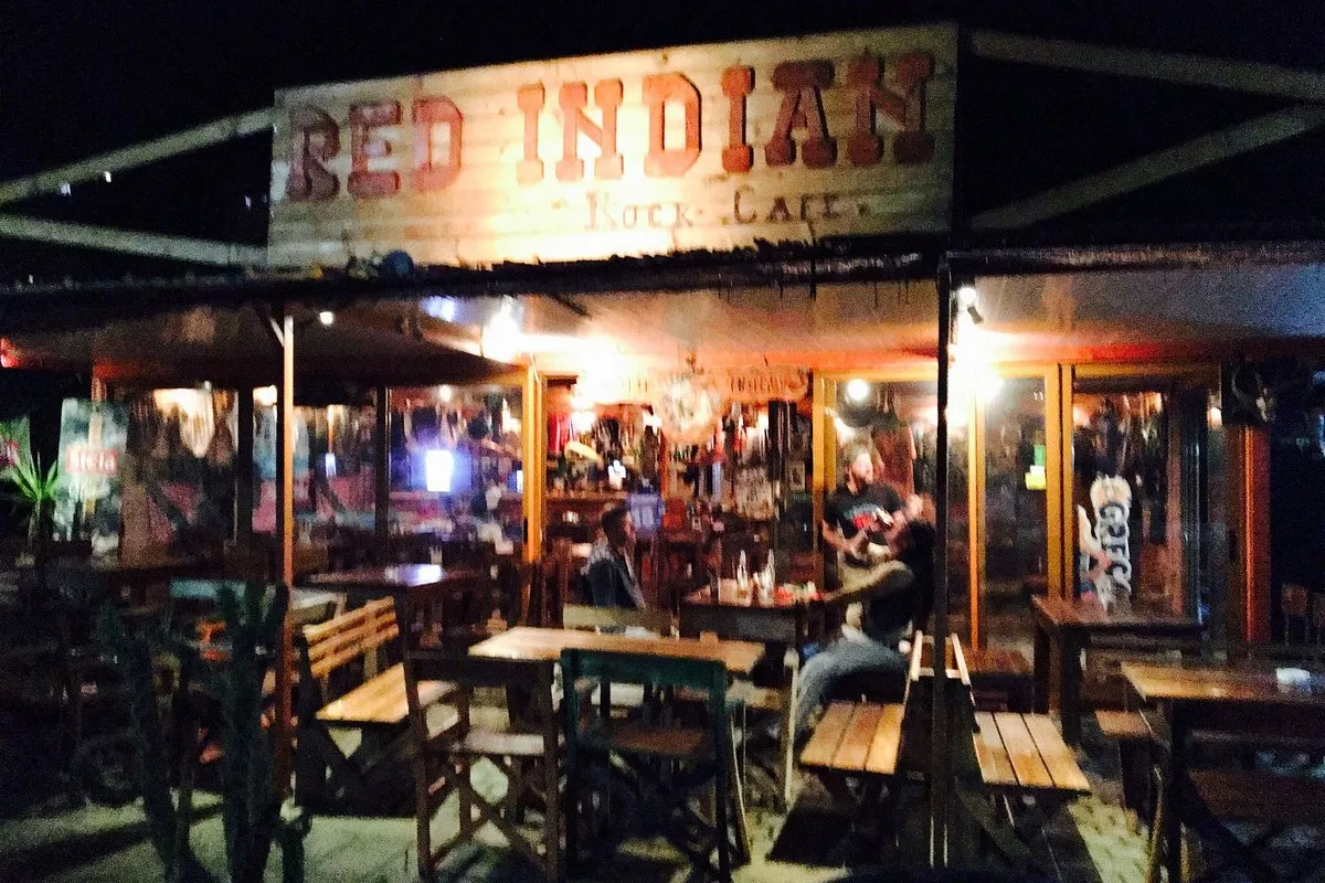 Red Indian Rock Cafe with its distinctive rock-themed decor
