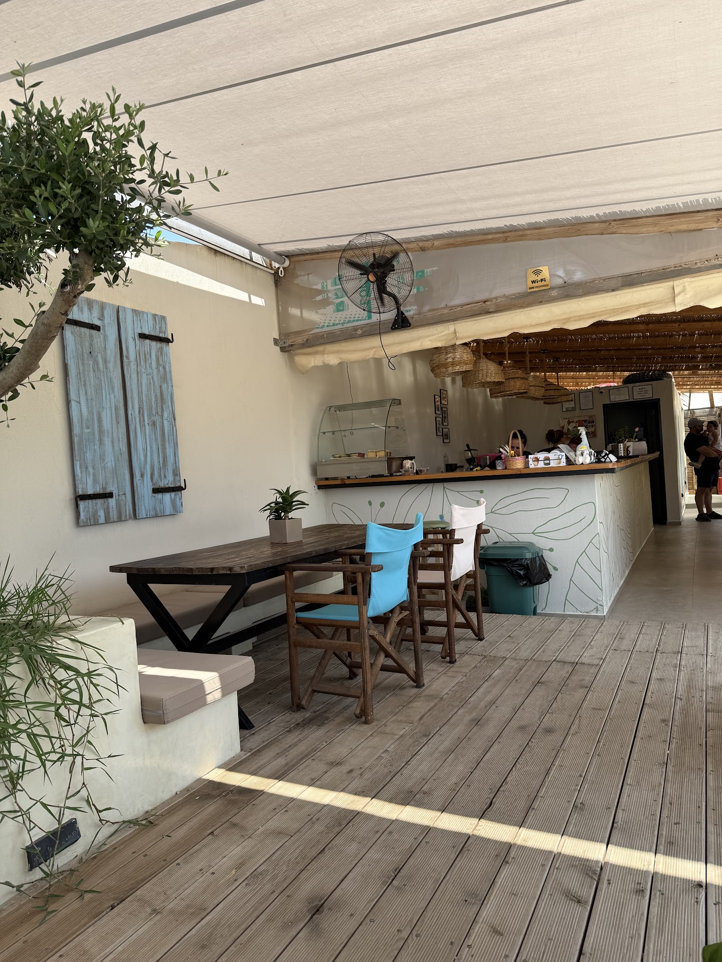 Tonea's Brunch pancakes and smoothies at Livadhi Beach in Himara