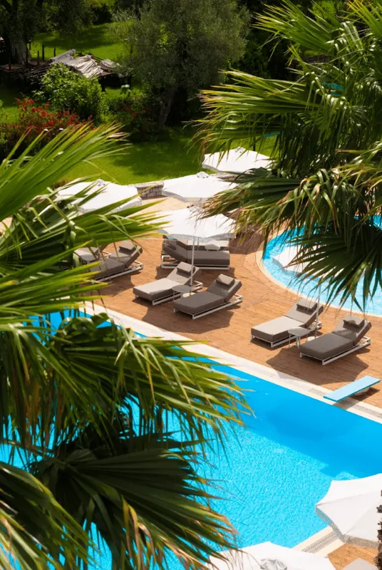 Exterior view of Rapo's Resort Hotel on Livadhi Beach in Himara